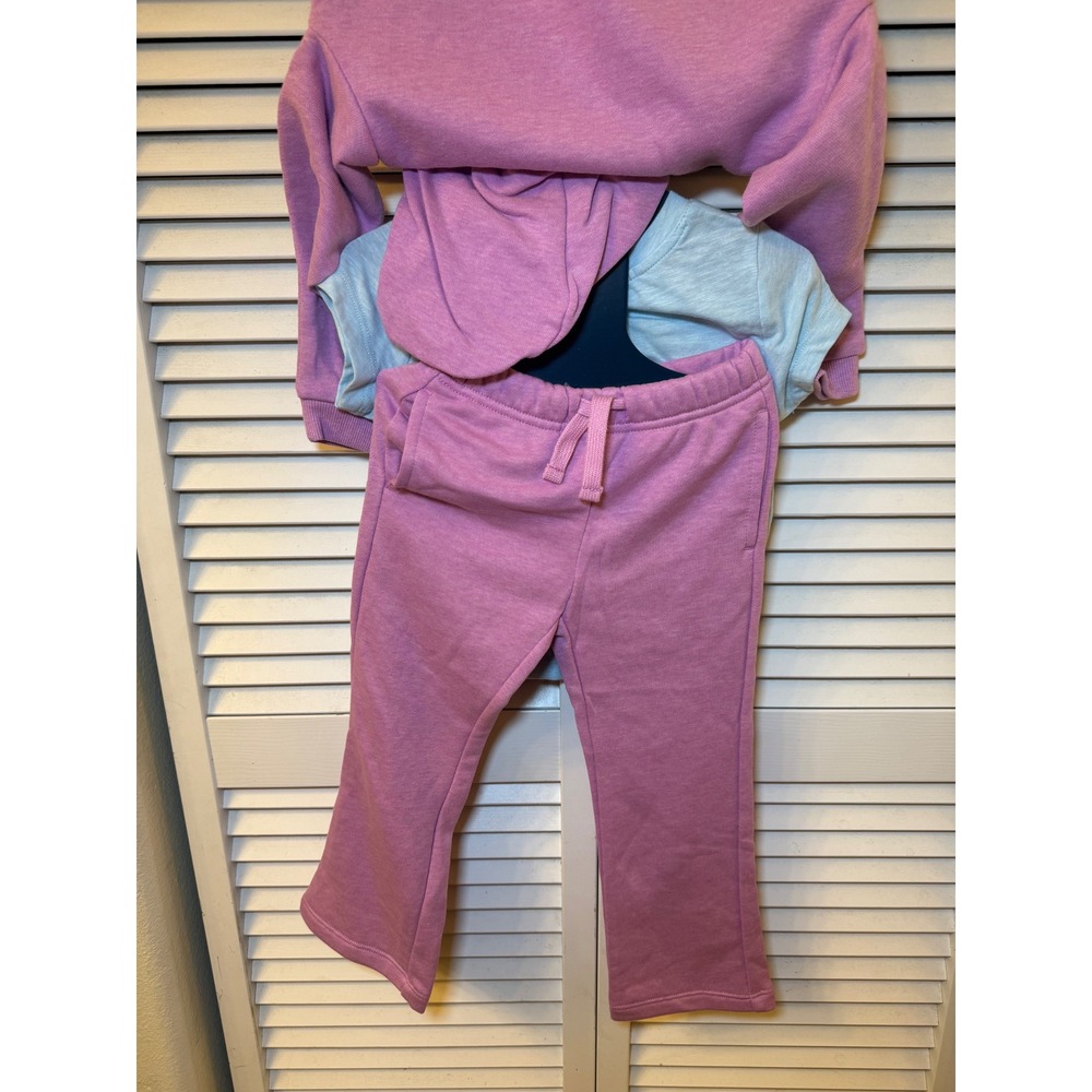 Andy & Evan Girls 3-Piece Set Hoodie T-Shirt and Pants Purple Butterfly 3T NEW - Picture 5 of 7
